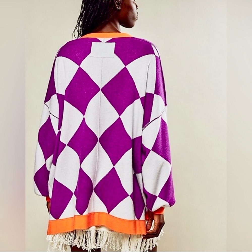 Free People Manny Argyle Cardigan - Picture 2 of 5